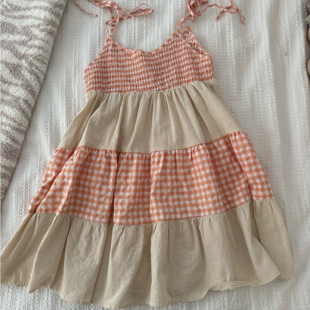 Orange gingham Dress